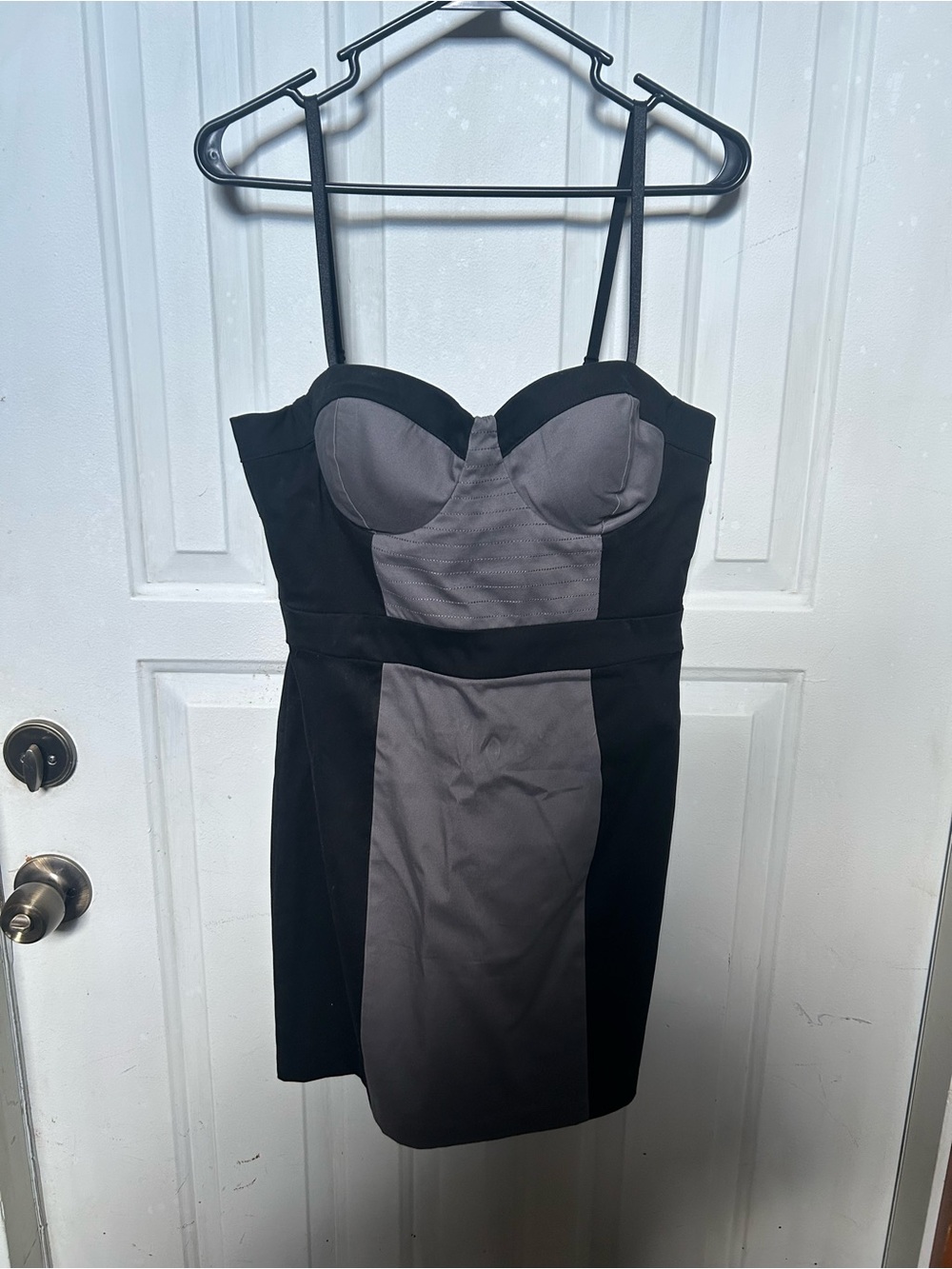 G by Guess Black and Gray Bustier Mini Dress